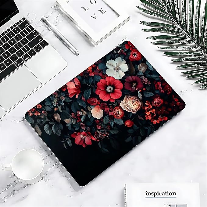 Compatible with MacBook Air 13.3 13.6 Inch Case 2022 2021 2020 2019 Plastic Hard Shell Case Cover,13.6 Air (A2681) M2 2022, Dark Floral