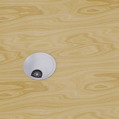 Desk Grommet 2 Inch 50mm, Zinc Alloy Computer Desk Wire Hole Cover, Office Desktop Cord Cable Hole Metal Ring, Silver Tone
