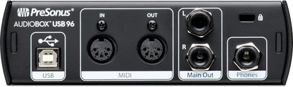 PreSonus AudioBox USB 96 Bundle — USB Audio Interface, XLR Interface for Guitar, Device for PC & Mac, Complete Recording Package with Studio One Pro, Music Production, Home Studio