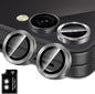 for Samsung Galaxy Z Flip 7 Camera Lens Protector, Individual Metal Ring Tempered Glass Lens Cover, [Strong Adsorption] Scratch Resistant Ultra-Thin HD Clear Lens Cover, 1 Set-Black