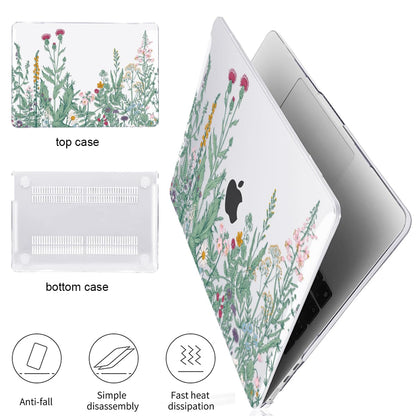 LCMOCICO for MacBook Air 13 Case M5 M4 M3 M2 2026-2022,Green Plants Flowers