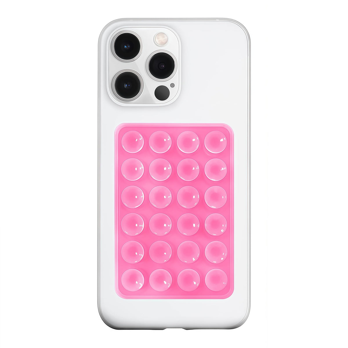LvShuLiangPin Anteel Silicone Suction Phone Case Mount, Silicon Adhesive Phone Accessory for Smartphones, Hands-Free Mirror Shower Phone Holder for Selfies, Tiktok Videos (Translucent)
