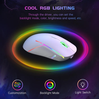 FFJ Wireless Gaming Mouse, 24000 DPI, Gaming Mice for PC, White