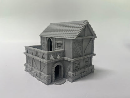 Paintable Tabletop Miniature Little Town Building Terrains - 18mm Scale Dioramas Building Set Scenery with Medieval Architecture Style by HAUTICO (HVillageHouses4-1)