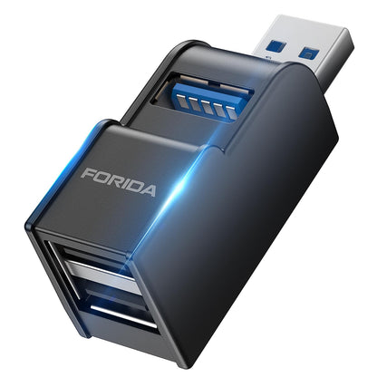 3 Ports USB Hub 3.0, FORIDA USB Splitter 1 in 3 Out for Laptops, Keyborad