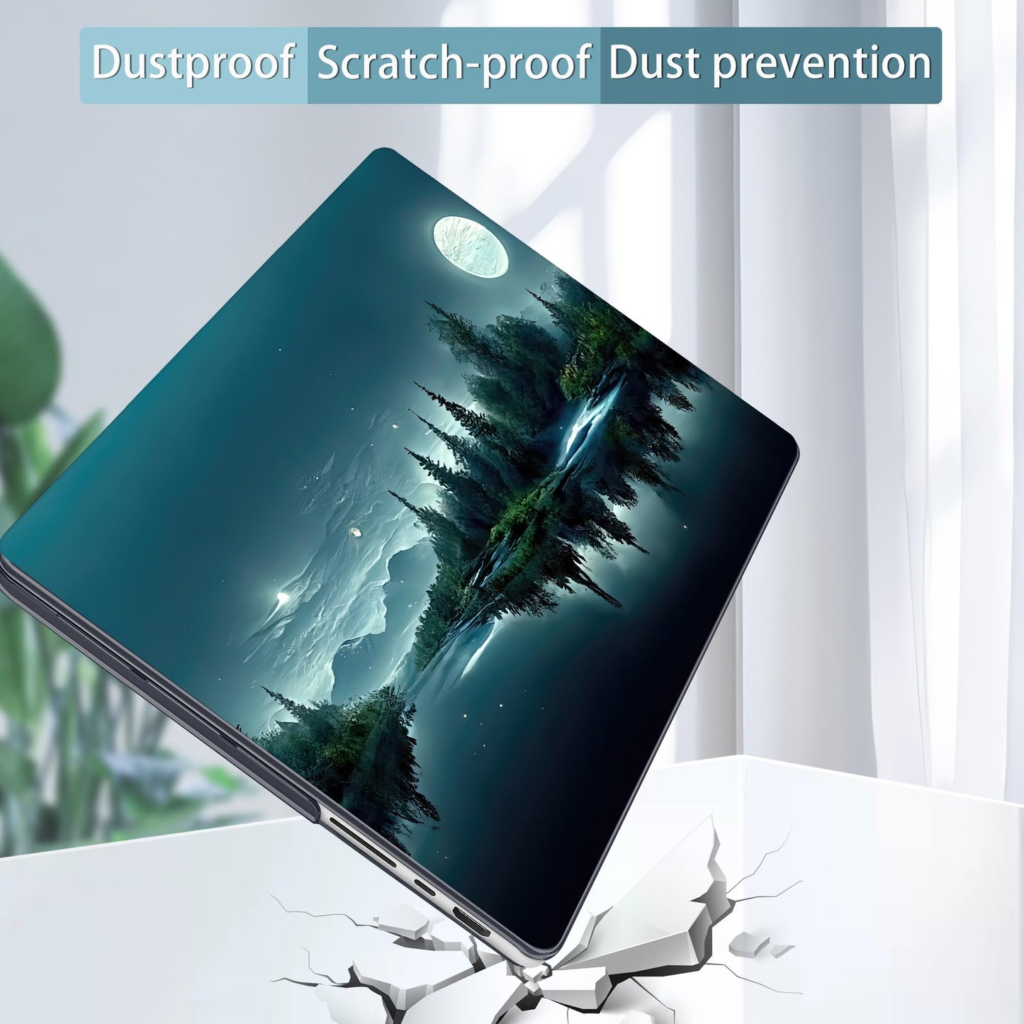 Tuiklol for MacBook Pro 14 Inch Case 2026 2025 2024 2023 2022 2021 Release M5/M4/M3/M2/M1 A2442 Pro/Max,Hard Shell Case with Screen Protector for Touch ID, Night Forest