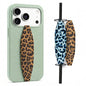 Switchbands Animal Print Phone Grip Strap – Reversible Elastic Strap, Drop Protection, Adhesive-Free, Arthritis Friendly, Wireless Charging Compatible, Universal Fit – Leopard & Pink Tie dye
