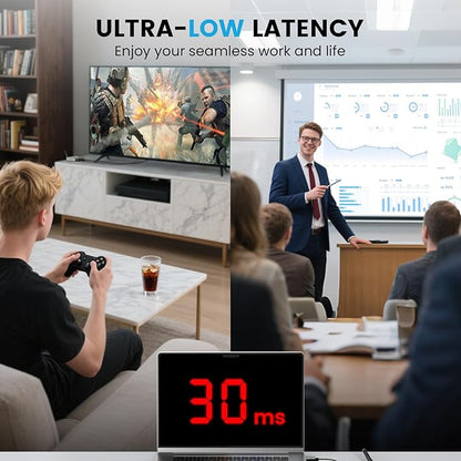 Wireless HDMI Transmitter and Receiver 4K, ULNA 328FT/100M Wireless HDMI Extender Live Streaming Video/Audio, Plug & Play Ultra-Low Latency for Video and Audio to Monitor from PC/Projector/TVBox