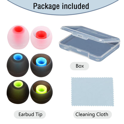 MMYQXI Replacement Earbud Tips Silicone Ear Tips Fit for in-Ear Headphones (Inner Hole 3.8mm -5.1mm) Earbud Replacement Tips 9 Pairs