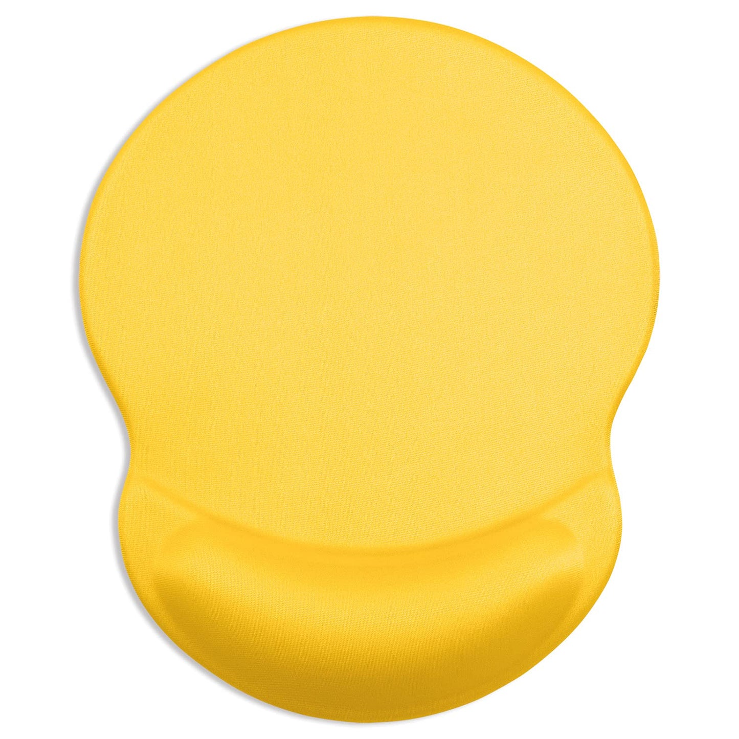 ITNRSIIET Ergonomic Mouse Pad with Gel Wrist Support Small Wrist Rest Smooth Surface Non-Slip PU Base Comfortable Office Supplies Pain Relief, 8.7 x 7.2 inches, Apricot Yellow