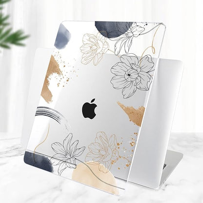 TWOLSKOO Compatible with MacBook Pro 13 inch Case 2022 2021 2020-2016 A2338 M2/M1 A2251 A2289 A2159 A1989 A1706, Plastic Hard Shell Cover & Keyboard Skin & Screen Protector, Florals X450