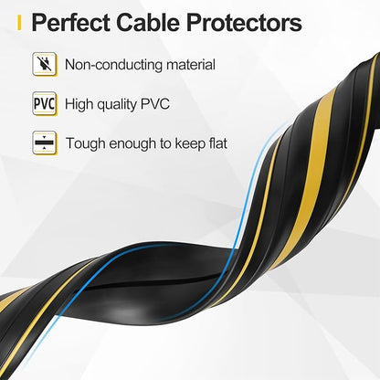 Floor Cord Cover 4.1Ft Heavy Duty PVC Floor Cable Protector Electric Cord Hider Cable Management Floor Strip Extension Cord Covers Cable Raceway for Wires on Floor Inner Channel 1.36" W x 0.43" H