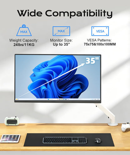 Pholiten Single Monitor Mount for up to 32 inch Screens, VESA 75/100mm