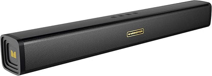 Monster S220 Bluetooth Soundbar for TV, Bluetooth 5.4 Sound Bar, 2.0CH with Dual Bass Diaphragm, All-in-one Home Theater Speakers, Compact, AUX/USB/TF Card Connection for TV/PC/Gaming/Projectors