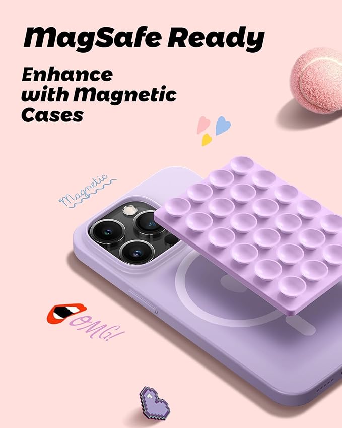 amBand Silicone Suction Phone Mount Trendy Stocking Stuffers for Women Mom, Detachable Sticky Holder for iPhone Cute Stylish Preppy Stuff for Selfie/Yoga/Dance, Lilac Purple