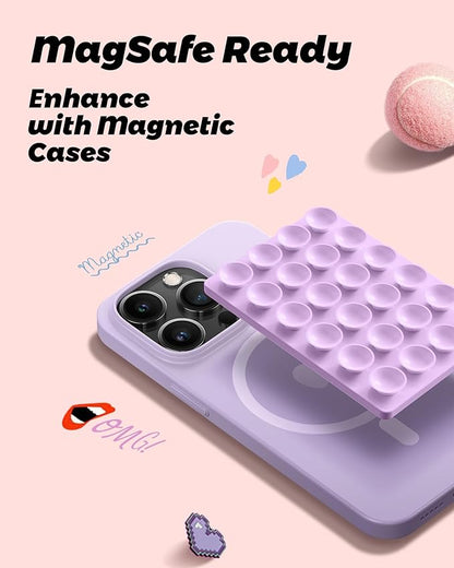 amBand Silicone Suction Phone Mount Trendy Stocking Stuffers for Women Mom, Detachable Sticky Holder for iPhone Cute Stylish Preppy Stuff for Selfie/Yoga/Dance, Lilac Purple