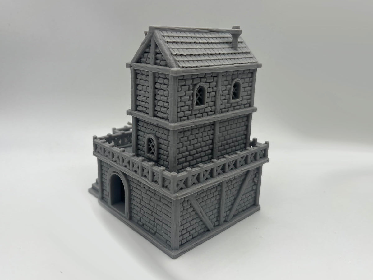 Paintable Tabletop Miniature Building Terrains Compatible with D&D and Alike RPG War Games - 18mm/28mm Scale Scenery with Medieval Gothic Architecture Style (18mm Scale)