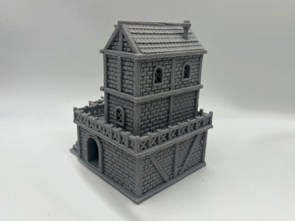 Paintable Tabletop Miniature Building Terrains Compatible with D&D and Alike RPG War Games - 18mm/28mm Scale Scenery with Medieval Gothic Architecture Style (18mm Scale)