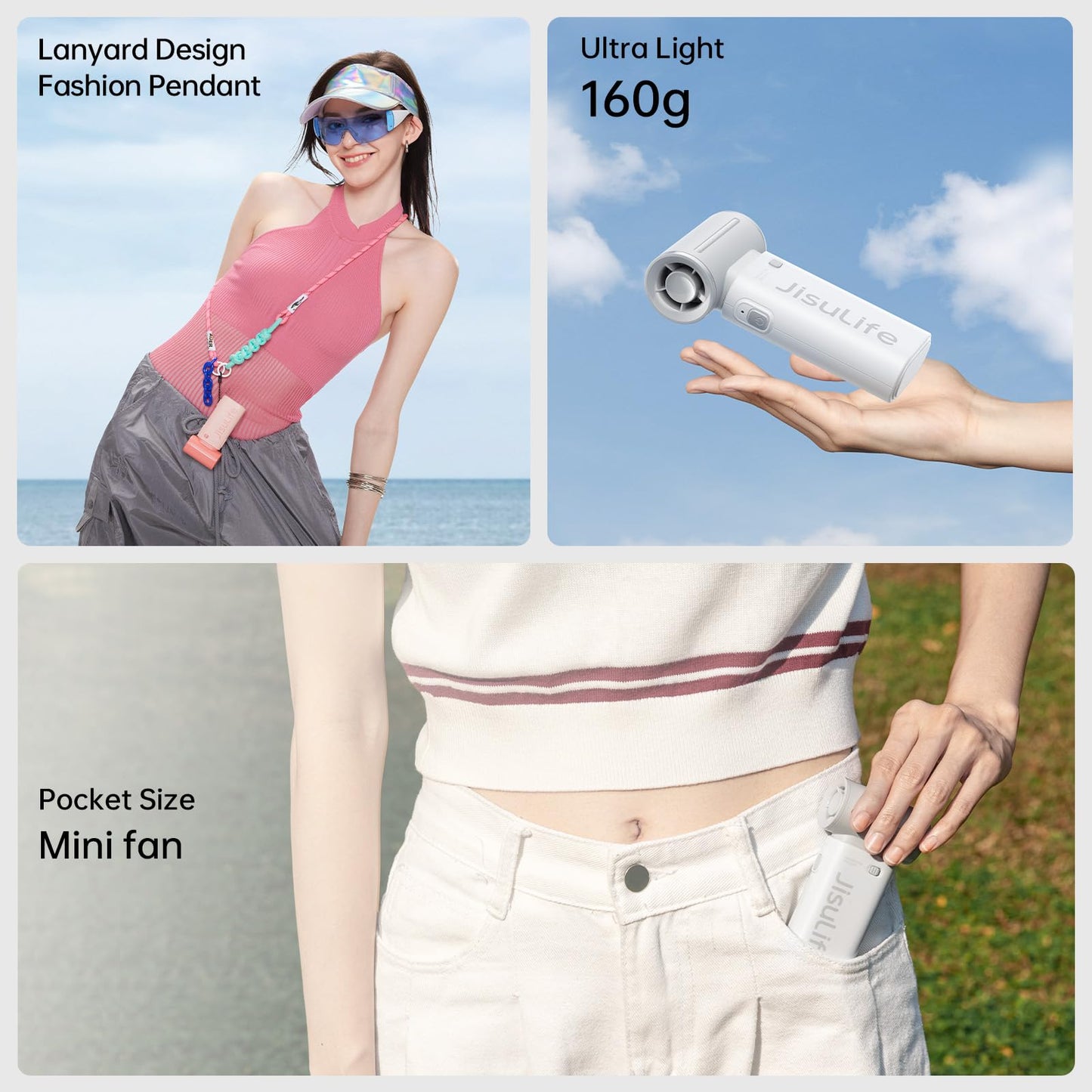 JISULIFE Portable Handheld Fan Life9, Turbo Airflow, Up to 12H Runtime
