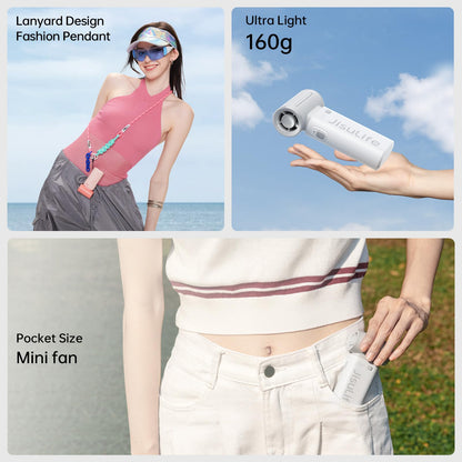 JISULIFE Portable Handheld Fan Life9, Turbo Airflow, Up to 12H Runtime