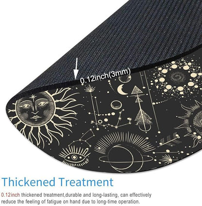 Round Mouse Pad, Celestial Pattern Sun and Moon Mouse Pad, Washable Gaming Mousepads with Lycra Cloth, Non-Slip Rubber Base Computer Small Mouse Pads for Wireless Mouse