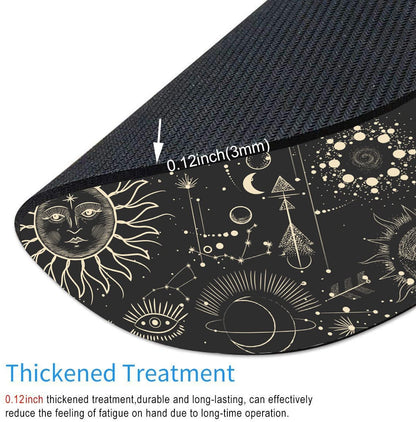 Armanza Round Mouse Pad, Celestial Pattern Sun and Moon Mouse Pad, Washable Gaming Mousepads with Lycra Cloth, Non-Slip Rubber Base Computer Small Mouse Pads for Wireless Mouse