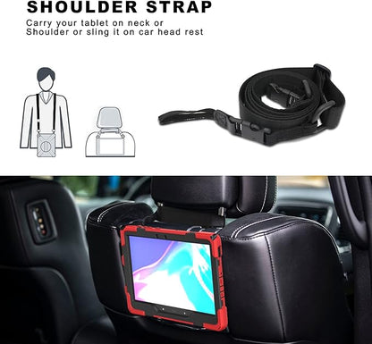 rantice Compatible with Samsung Galaxy TAB Active PRO 10.1 inch/Tab Active4 PRO Case, Heavy Duty Rugged Shockproof Drop Protection Case, Hand Strap&Shoulder Strap for SM-T540/T547/T630/T638 (Red)