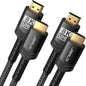 JSAUX 10K HDMI 2.1 Cable 2 Pack 6ft, 48Gbps High Speed HDMI Cord-Black
