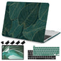 Teryeefi for MacBook Pro 13 inch Case M2 M1 2022 2020 2019-2016 Model A2338 A2289 A2251 A2159 A1989 A1706 with Touch Bar, Hard Shell Case & Keyboard Cover & Screen Protector, Green Leaf