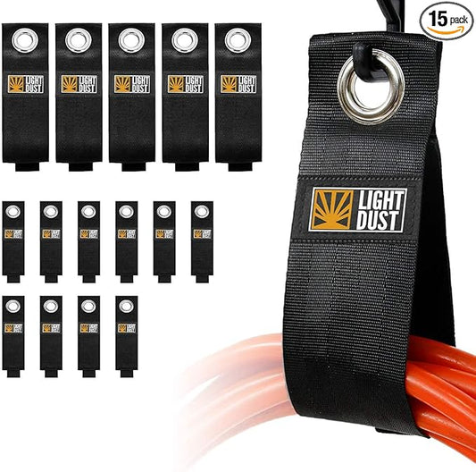 15PCS Heavy Duty Storage Straps - Garage Organization Tool Organizers and Fastening Straps - Cord Wrap Keeper, Cable Straps for Cords, Hoses, Rope, RV, Boat, and Garage Storage