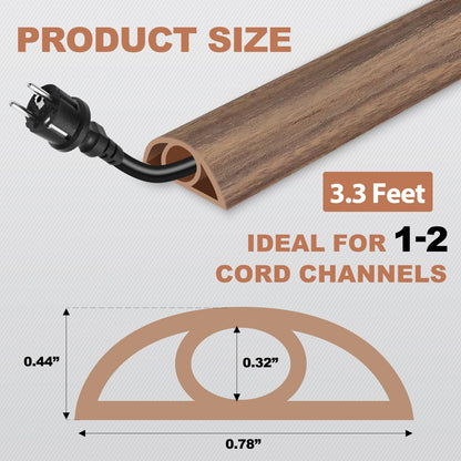 EYAYEN Floor Cord Cover for Wires on Floor Self Adhesive Cord Hider