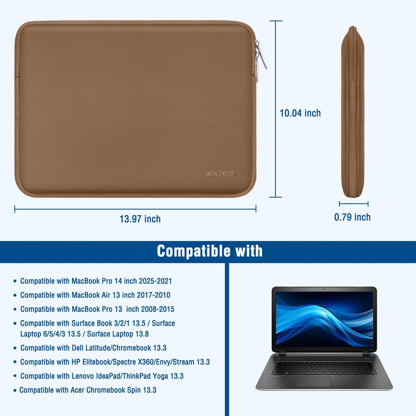 MOSISO Laptop Case 13.3 inch, 13-13.3 inch Laptop Sleeve with Small Case