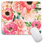Armanza Square Mouse Pad Pink Watercolor Flower, Personalized Premium-Textured Custom Mouse Mat Design, Washable Mousepad Cloth, Non-Slip Rubber Base Computer Mouse Pads for Wireless Mouse