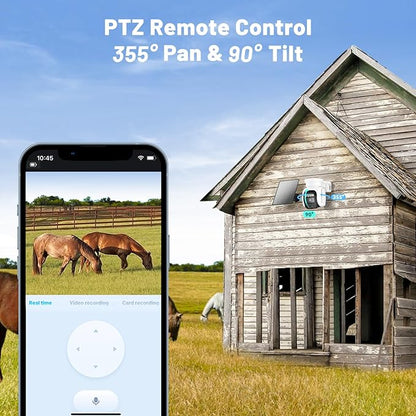 4G LTE Cellular Security Camera,No WiFi Solar Powered Wireless Camera Outdoor with SIM Card & Unlimited Data Plan, Remote Control, Pan Tilt,2K HD Night Vision, 2-Way Talk,Motion Detection