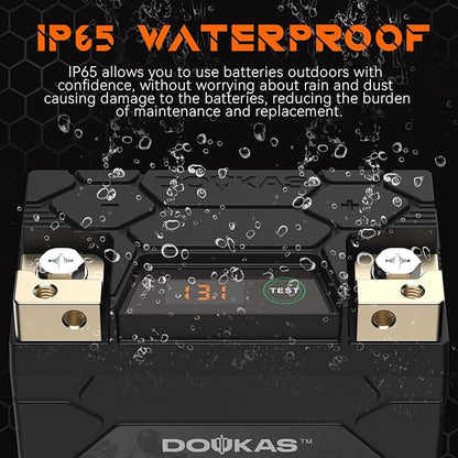 DKL5 300A LiFePO4 Motorcycle Lithium Battery, 12V 2Ah Powersports Battery, Compatible Jet Ski, Quad, Scooter, Generator Battery, Snowmobile