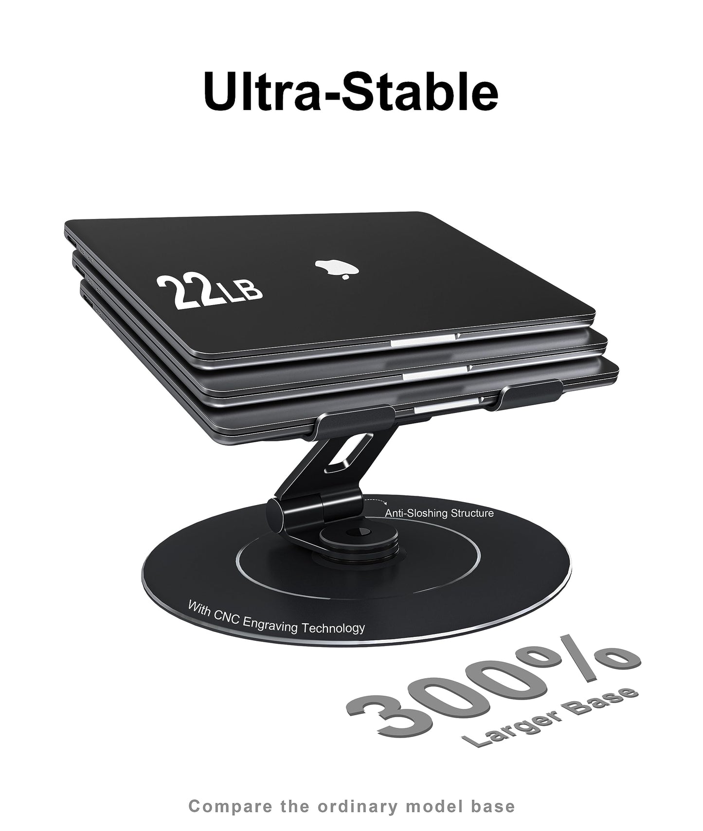 LOXP Ultra-Stable Laptop Stand for Desk with Larger Base