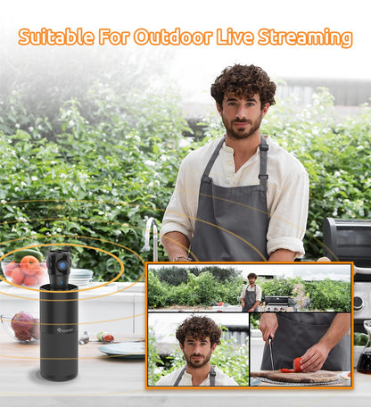 TOUCAN 360-Degree Video Conference Camera, 1080p HD Webcam with 4 Noise Reduction Mics, Speaker, AI Tracking, Works with Zoom, Google Voice, Microsoft Teams and More, for PC/Mac/Tablet