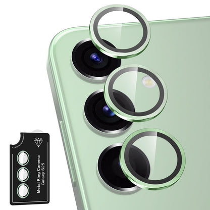 Avocase for Samsung Galaxy S25 Camera Lens Protector, Individual Metal Ring Tempered Glass Lens Cover, [Strong Adsorption] Scratch Resistant Ultra-Thin HD Clear Lens Cover, 1 Set-Light Green