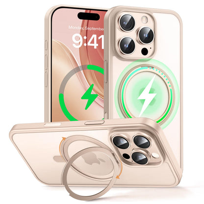 MAGIC JOHN 360° Rotatable Magnetic Invisible Stand for iPhone 16 Pro Max Case [Camera Control Button] [Compatible with MagSafe] 16FT Shockproof for iPhone 16 Pro Max Case with Kickstand, Rose Gold