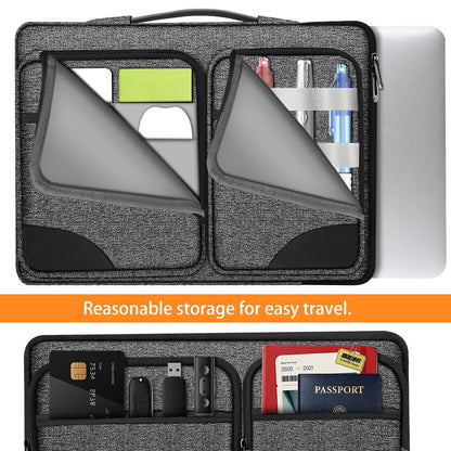 ZINZ 360 Protective Laptop Case 15" 15.6" 16" Sleeve, Water-Resistant Handbag with Straps Compatible with 16" MacBook Neo, MacBook Pro Air 16"/15", XPS 16" and Most 15" 15.6" 16" Notebooks,G01BK02