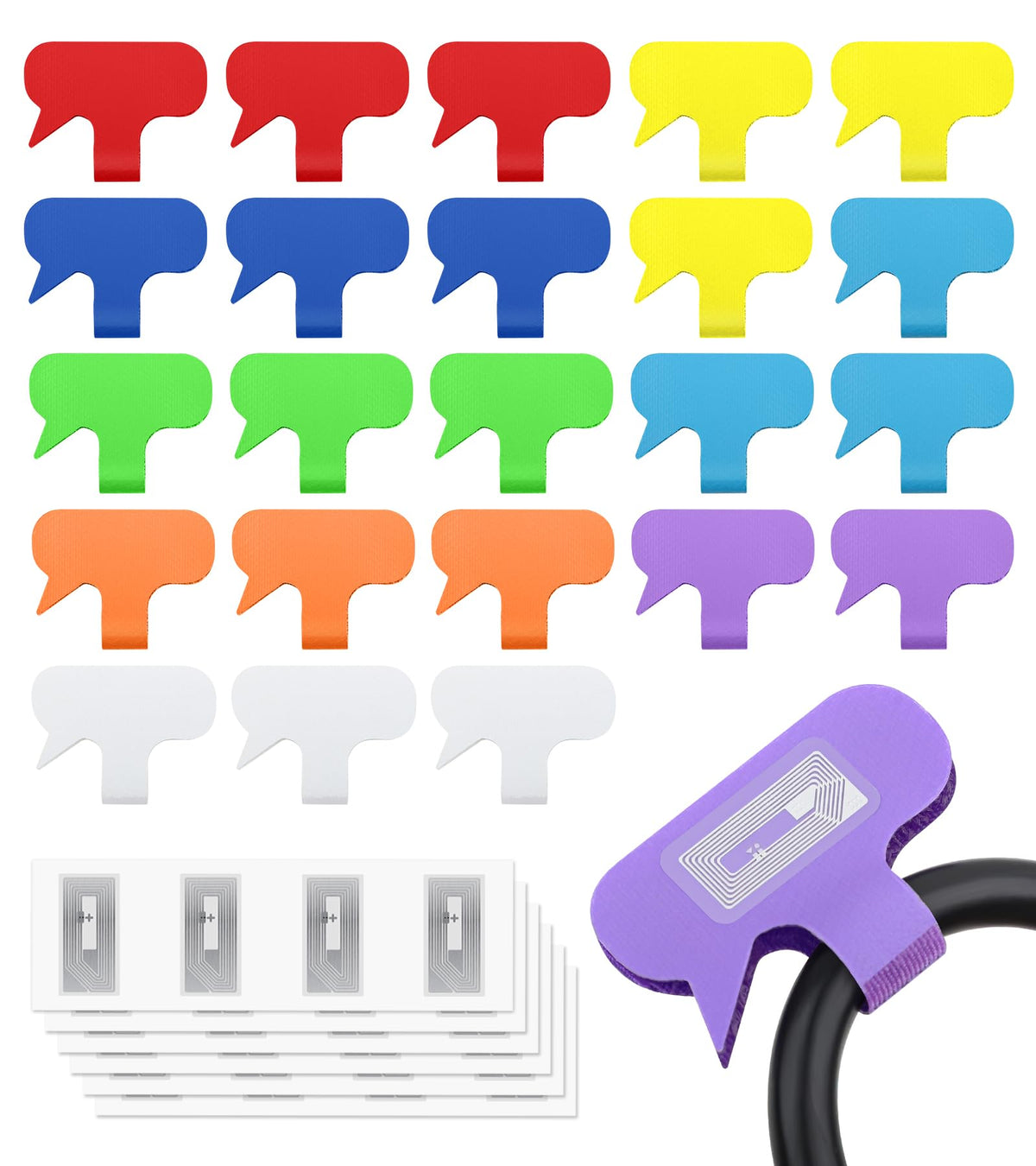 SummerBrite Reusable Write On Cable Labels Wire Tags, 36 Pack, Oval