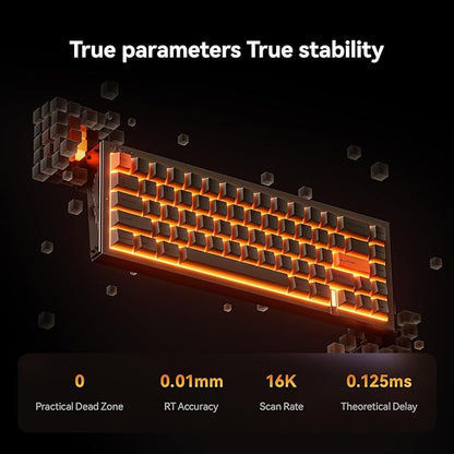 MelGeek REAL67 Wired Keyboard, Gaming Keyboard with RGB, Special Magnetic Switches, Rapid Trigger, Hot-Swappable, Snap Tap & Adjustable Actuation, Online HIVE Custom (Silicon-Gray)