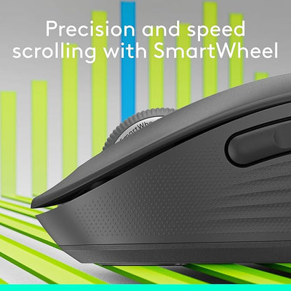 Logitech Signature Plus M750 Wireless Mouse – for Small to Medium Hands, SmartWheel, Bluetooth, Multi Device, 24-Month Battery, Silent Clicks, Customizable Side Buttons, Contoured Shape - Graphite