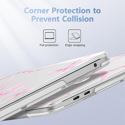 Case for MacBook Pro 13 inch with/Without Touch Bar (2016-2022, M2 A2338 M1 A2289 A2251 A2159 A1989 A1706 A1708), Hard Shell + Keyboard Cover + Dust Plug, Bowknot