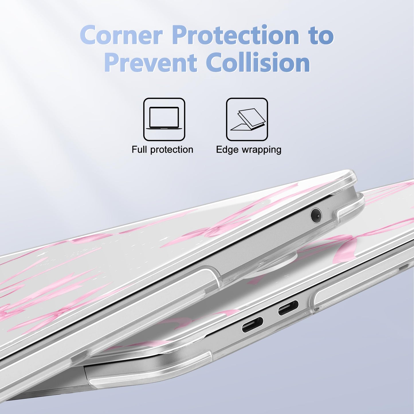 Lepeoac Case for MacBook Pro 13 inch Case M2 2022-2016 A2338 M1 A2251 A2289 A2159 A1989 A1708 A1706, Plastic Hard Shell + Keyboard Cover + Dust Plug, Bowknot