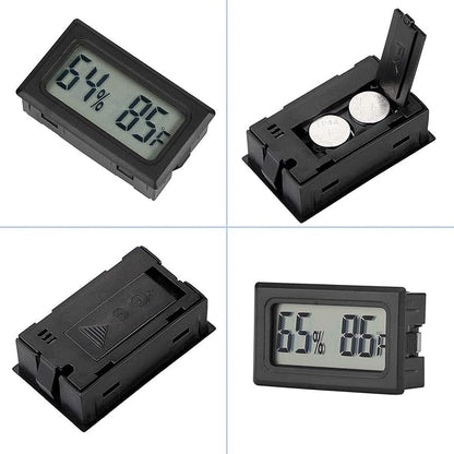 4-Pack Mini Digital Temperature Humidity Meters Gauge Indoor Thermometer Hygrometer LCD Display Fahrenheit (℉) for Reptile Tank,Jars,Guitar Case,Greenhouse, Garden, Cellar, Fridge, Closet
