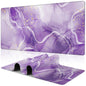 Purple Groovy Flowers Desk Mat,Large Vintage Floral Gaming Keyboard Mouse Pad,Non-Slip Rubber Base Desk Pad Thick Stitched Edges Waterproof Mousepad Mouse Mat 31.5"x11.8"