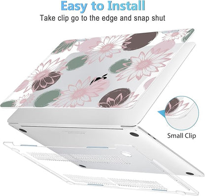Mektron Case for MacBook Pro 16 Inch A2141 Cover 2019 Release 16" with Liquid Retina Display/Touch ID, Plastic Hard Shell with Keyboard Skin & Screen Protector & Dust Plug, Chamomile