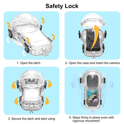 PULUZ Invisible Dive Case for Insta360 X5, [196ft/60m] Waterproof Case Diving Housing Cover Protective Underwater Shell for Insta 360 X5 Action Camera Accessories