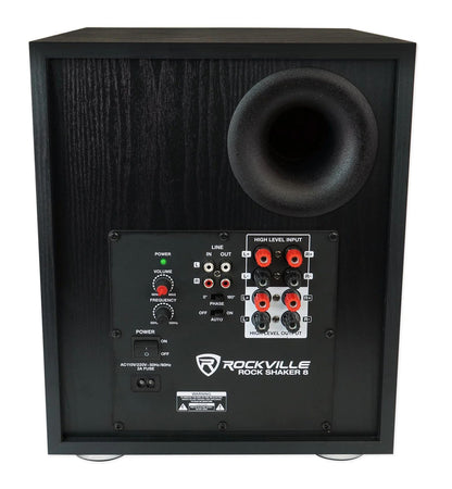 Rockville RPA60BT V2 Receiver with 8 Ceiling Speakers and 8" Subwoofer